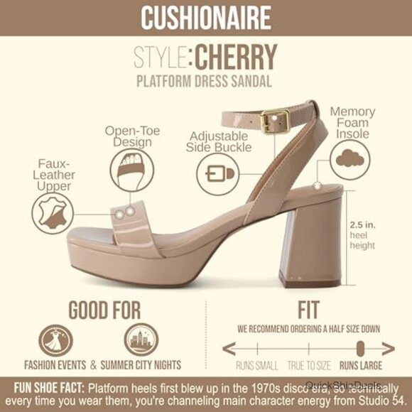 Faux Leather Platform Sandals with Memory Foam and Ankle Strap - Picture 4 of 7